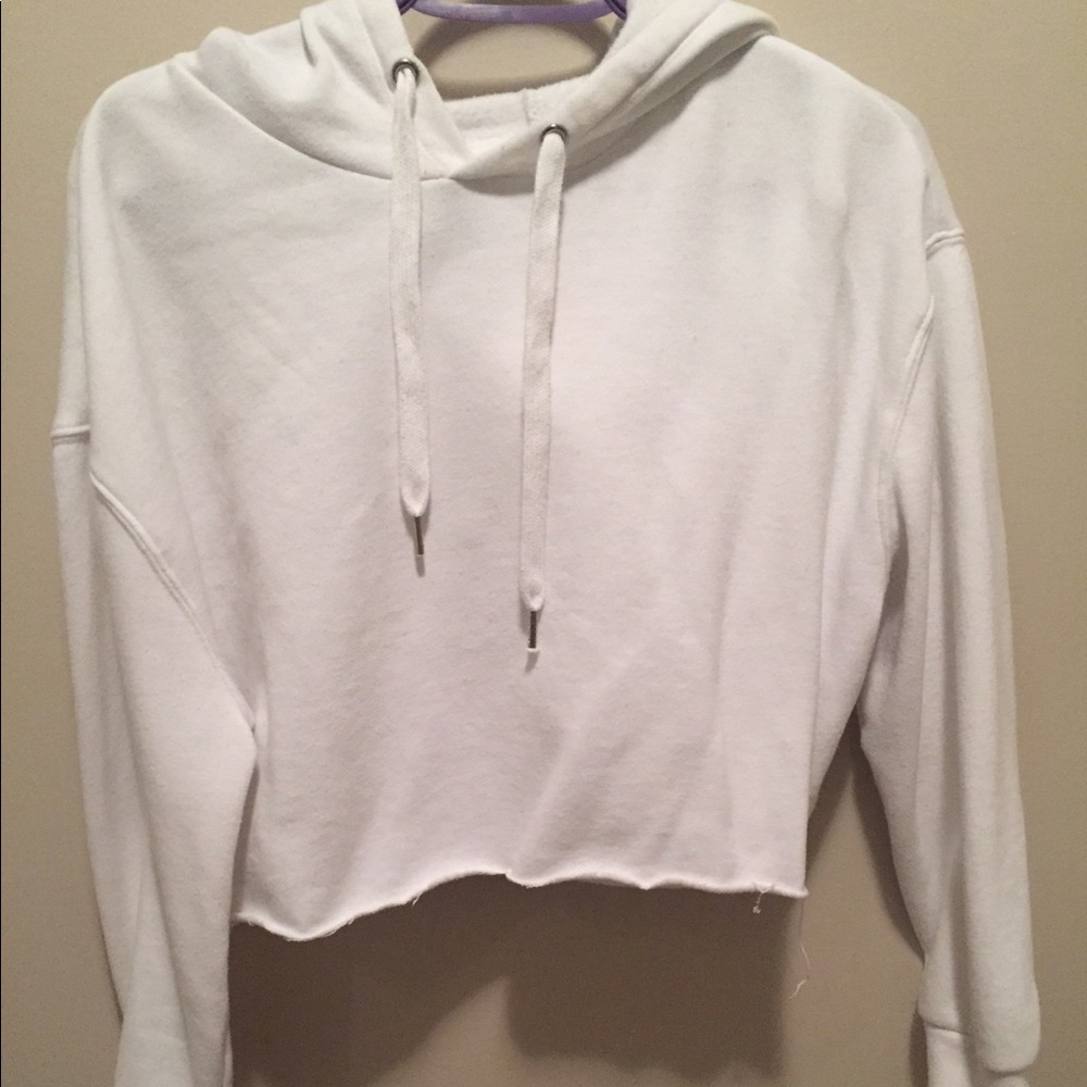 White cropped hoodie